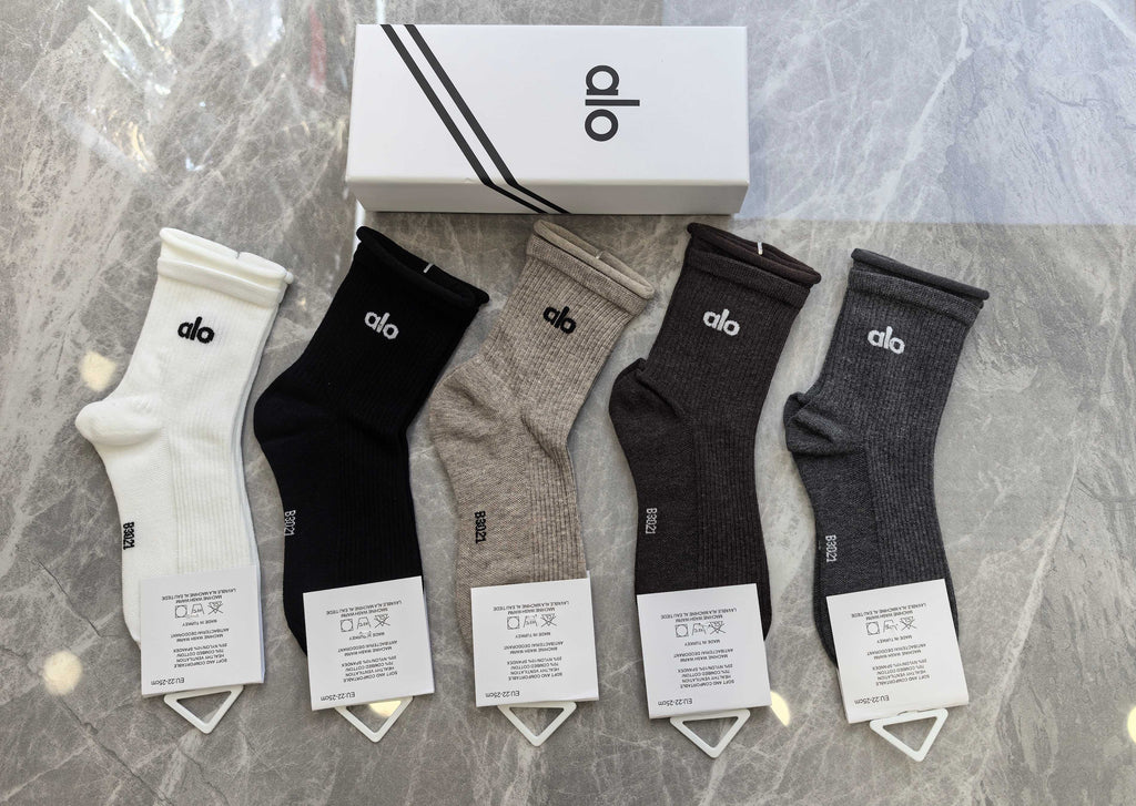 Alo Cotton Crew Socks - 5-Pair Pack