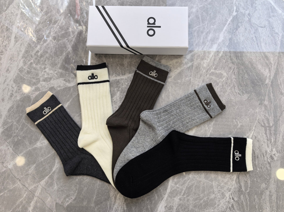 Alo Cotton Crew Socks - 5-Pair Pack