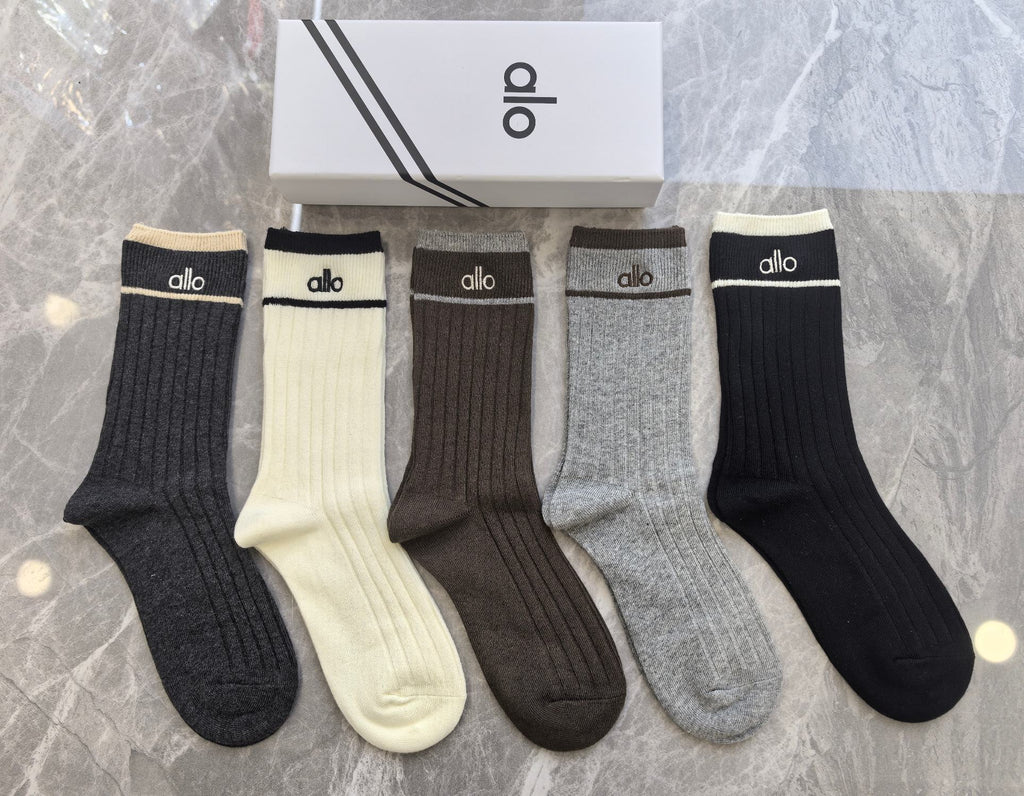 Alo Cotton Crew Socks - 5-Pair Pack