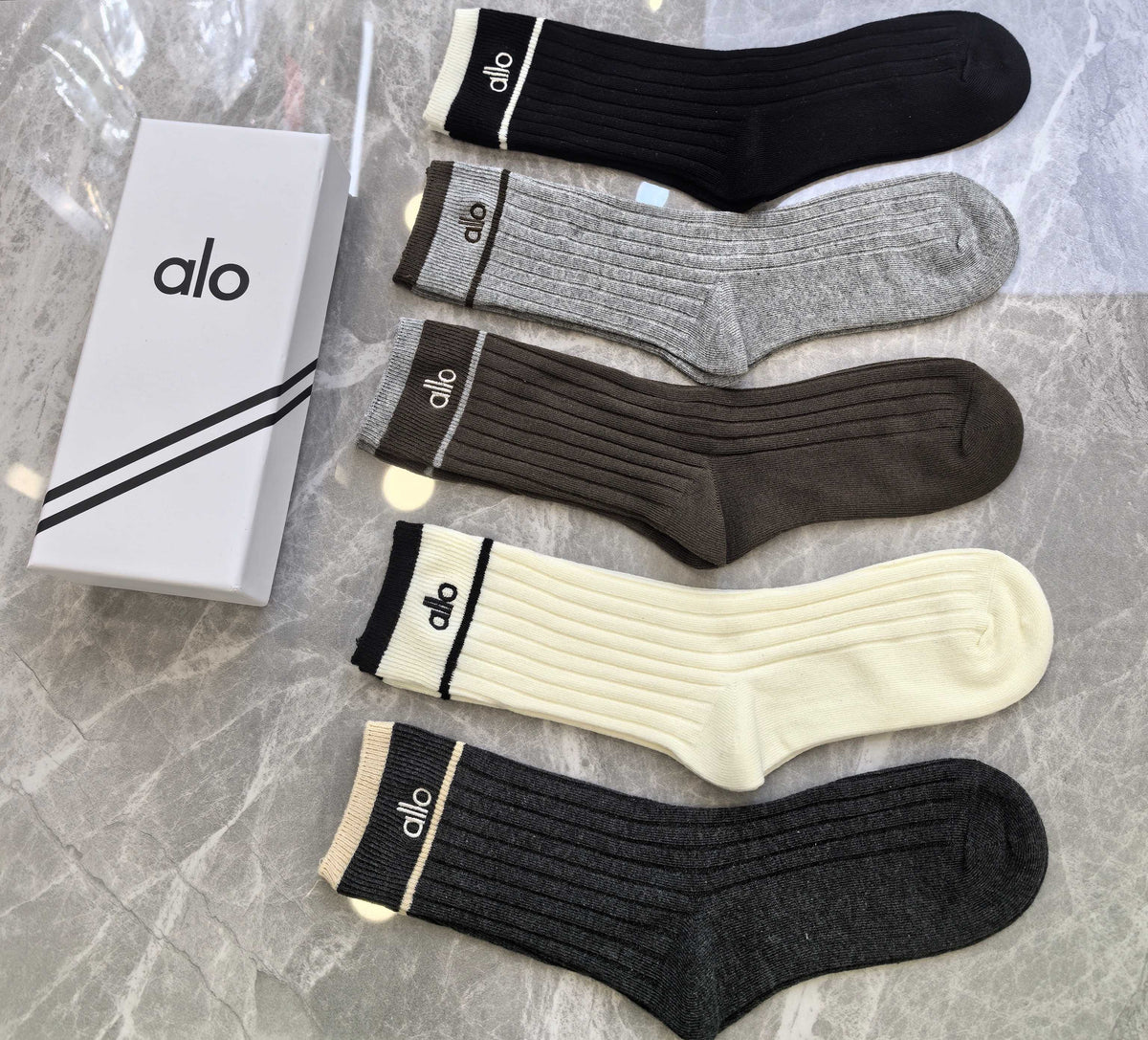 Alo Cotton Crew Socks - 5-Pair Pack