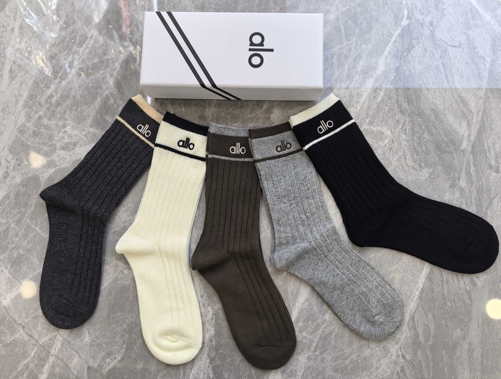 Alo Cotton Crew Socks - 5-Pair Pack
