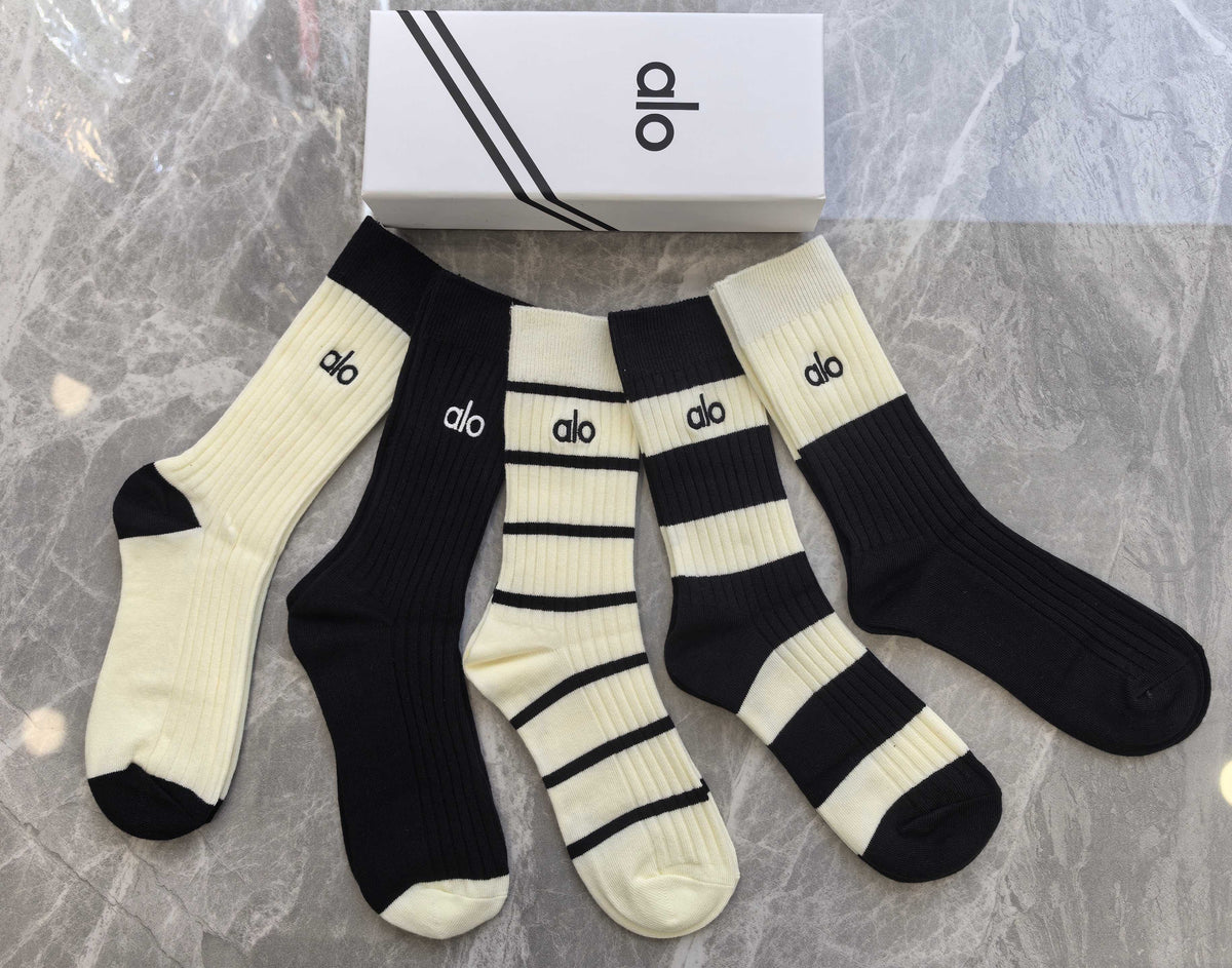 Alo Cotton Crew Socks - 5-Pair Pack