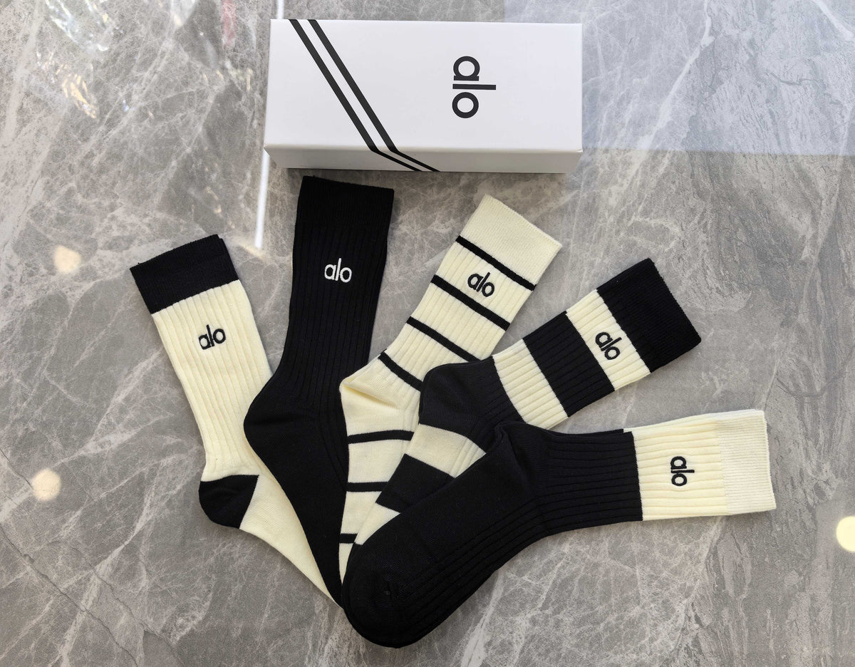 Alo Cotton Crew Socks - 5-Pair Pack