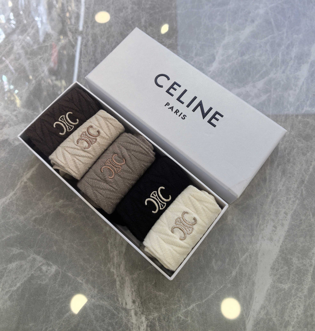 Celine Crew Socks - 5-Pair Pack