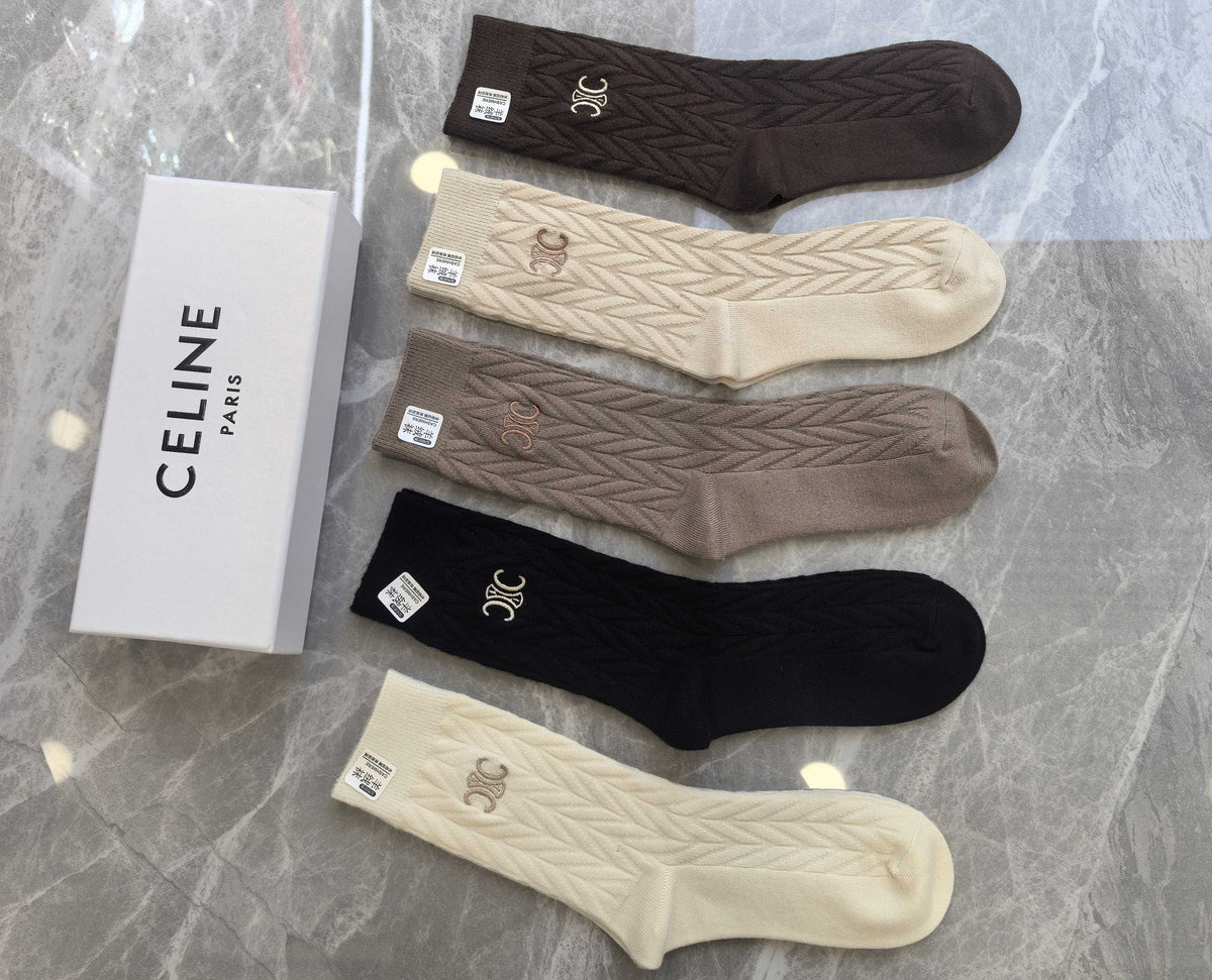 Celine Crew Socks - 5-Pair Pack