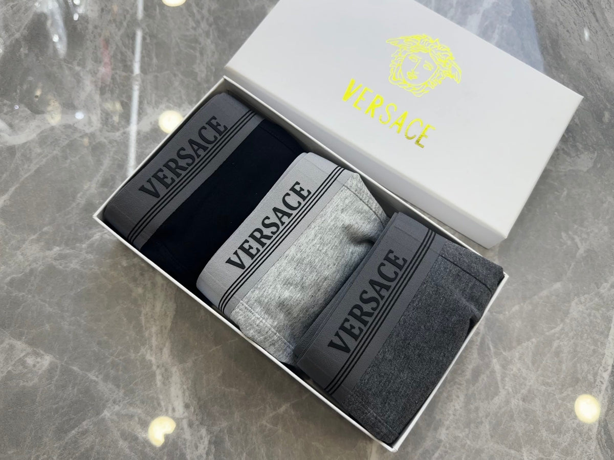 Versace Cotton Men's Boxer Briefs - 3-Piece Box