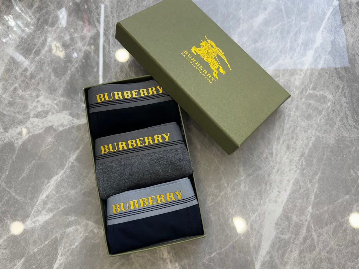 Burberry Cotton Men's Boxer Briefs - 3-Piece Box