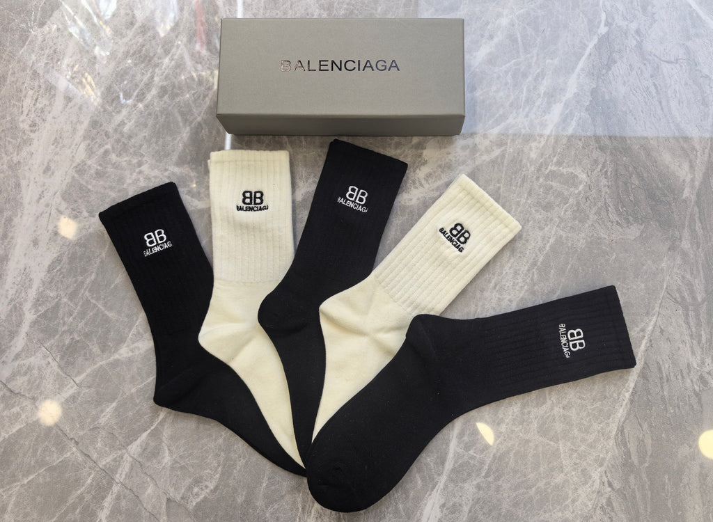 Balenciaga Crew Socks - 5-Pair Set