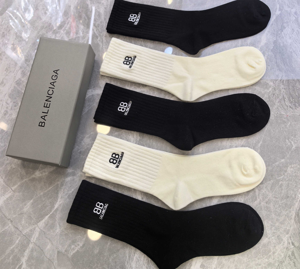 Balenciaga Crew Socks - 5-Pair Set