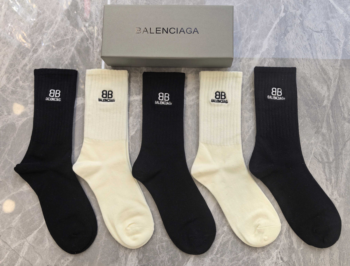 Balenciaga Crew Socks - 5-Pair Pack