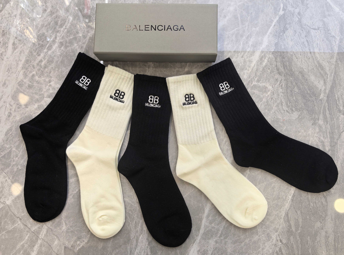 Balenciaga Crew Socks - 5-Pair Pack