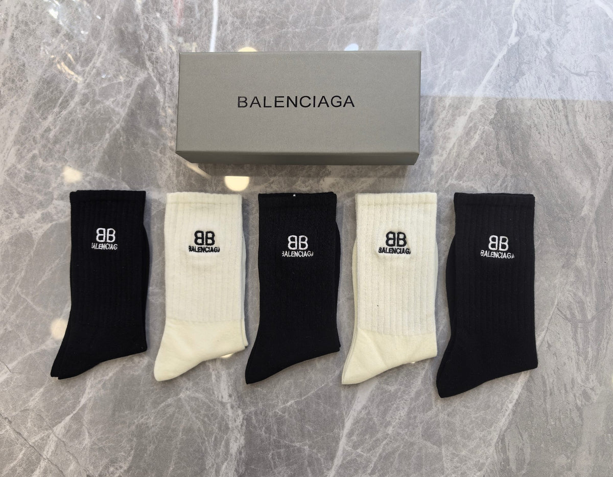 Balenciaga Crew Socks - 5-Pair Pack