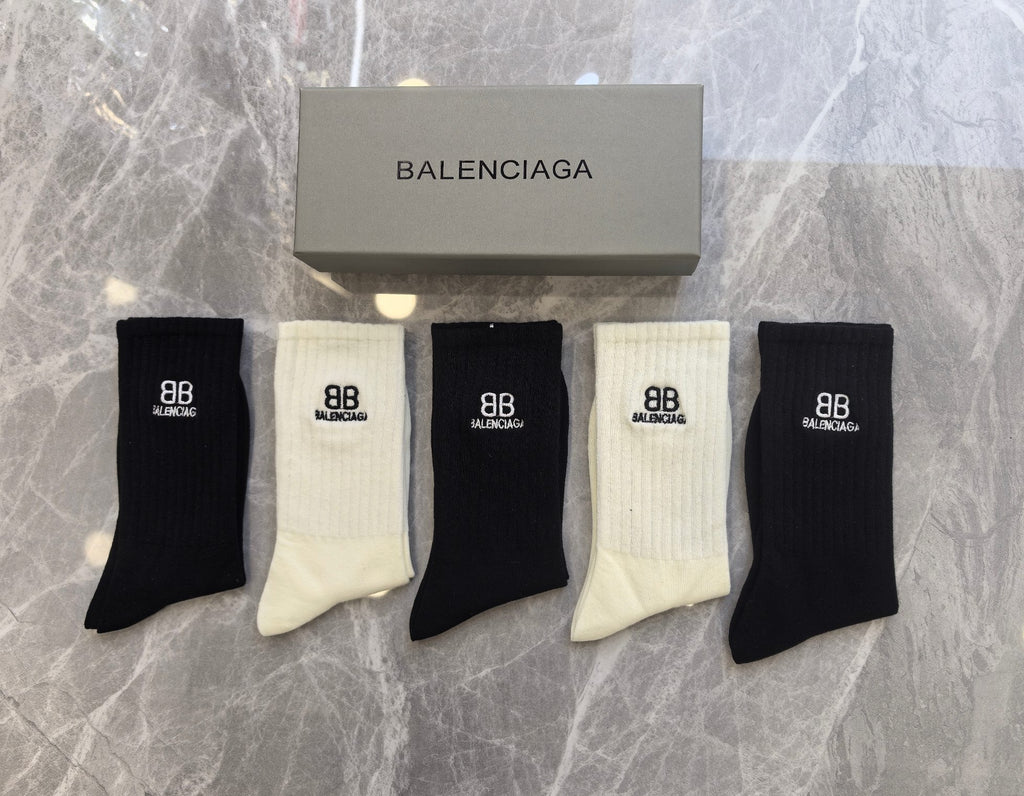 Balenciaga Crew Socks - 5-Pair Pack