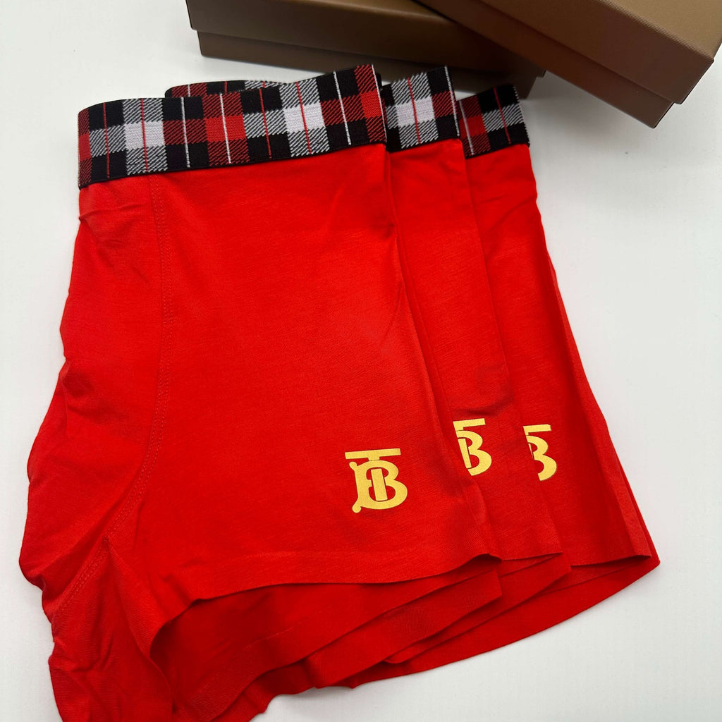 Burberry Red Men's Boxer Briefs - 3-Piece Box