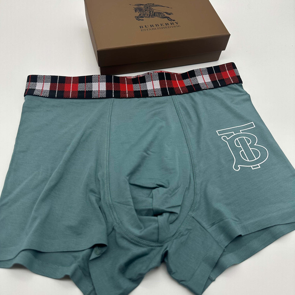 Burberry Blue, Grey, Green & Red Men's Boxer Briefs - 3-Piece Box