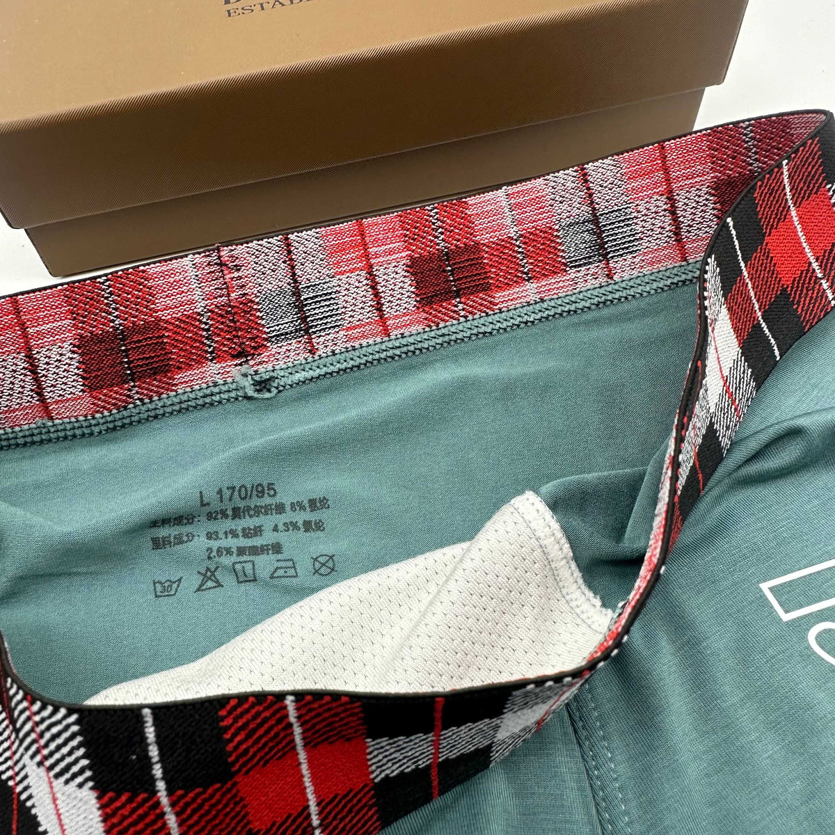 Burberry Blue, Grey, Green & Red Men's Boxer Briefs - 3-Piece Box