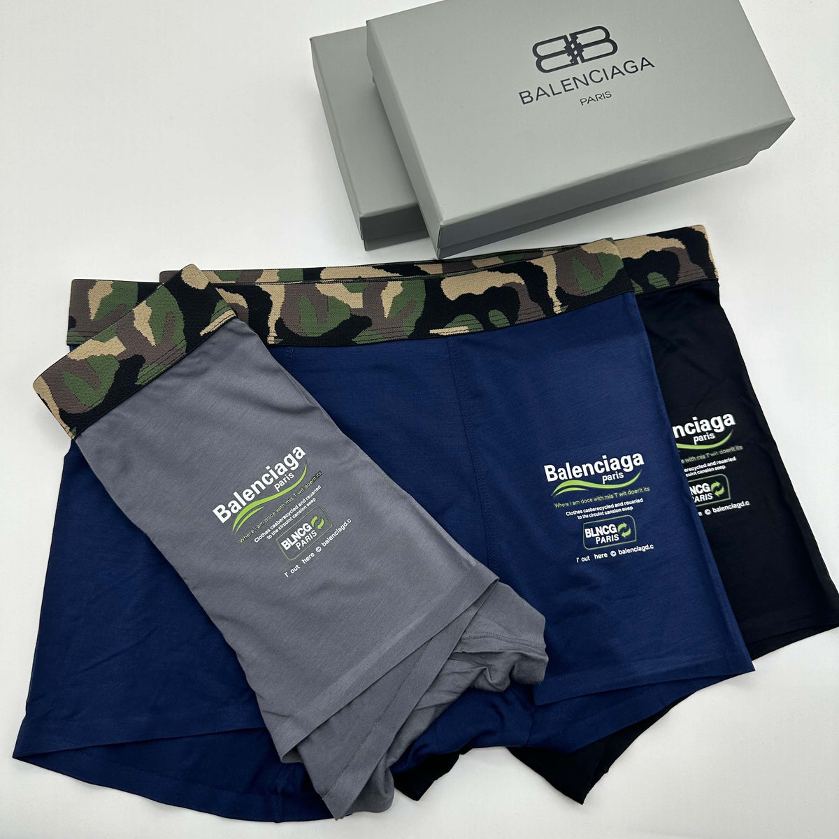Balenciaga 82.5/17.5 Nylon-Spandex Men's Boxer Briefs – 3-Pack