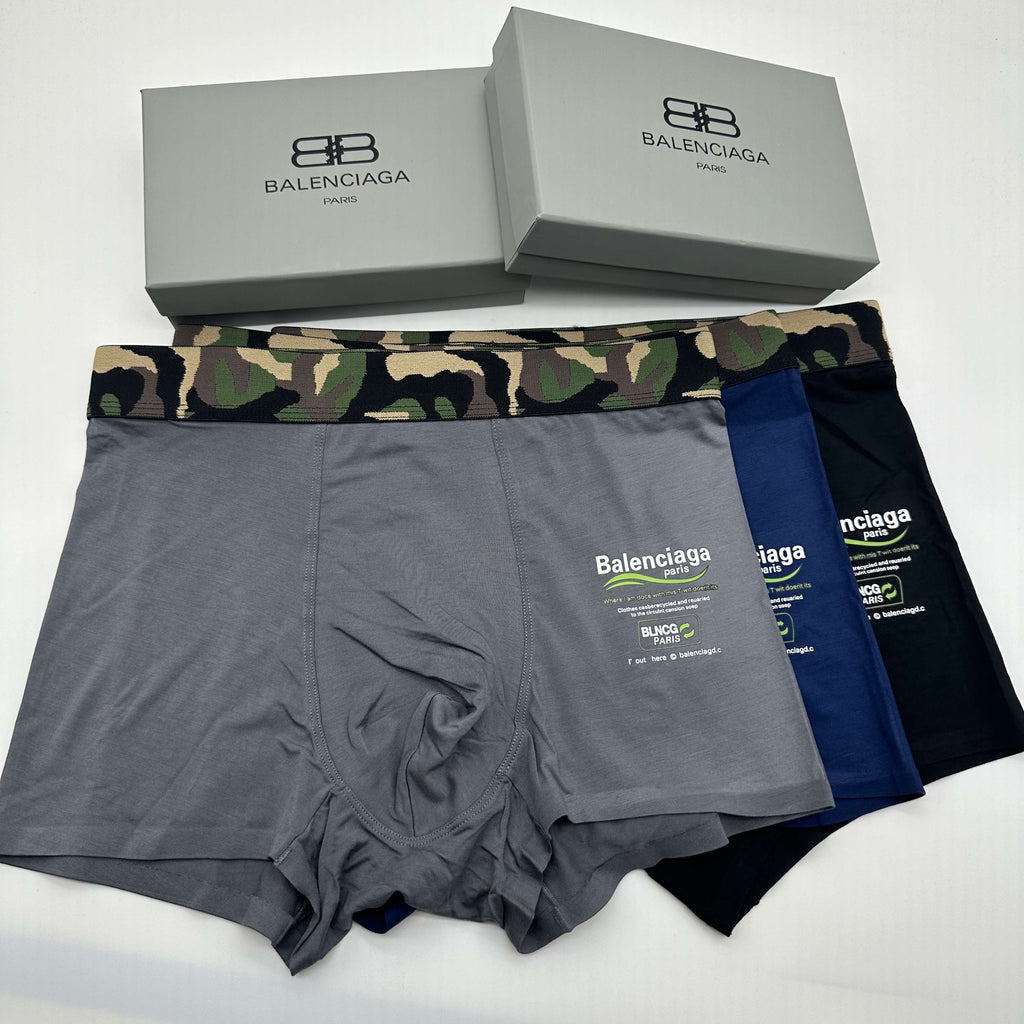 Balenciaga 82.5/17.5 Nylon-Spandex Men's Boxer Briefs – 3-Pack
