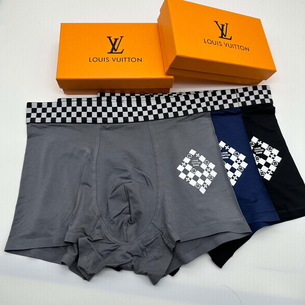 Louis Vuitton Checkerboard Waistband Boxer Briefs 3-Piece Box
