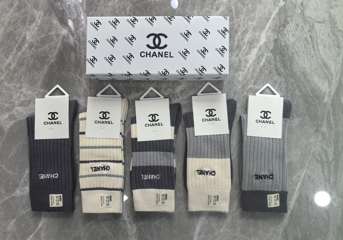 Chanel Cotton Short Socks - 5-Pair Pack