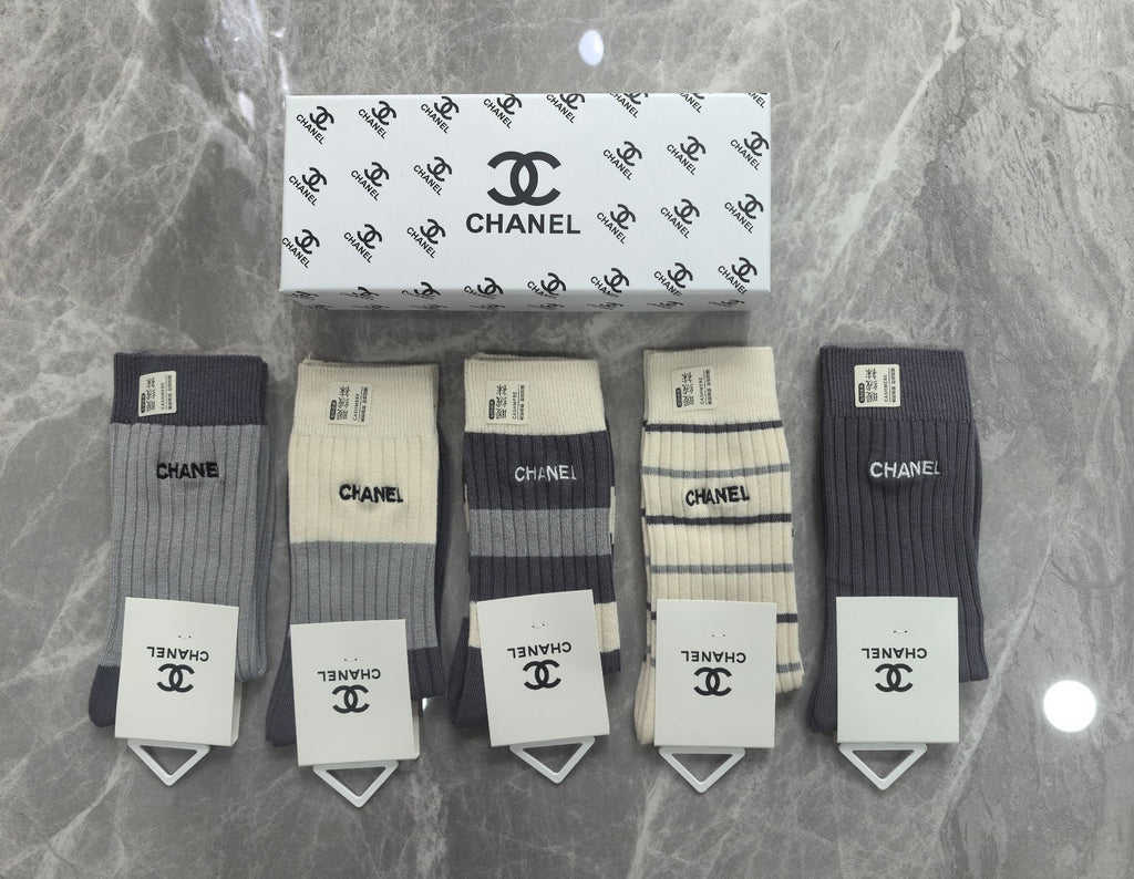 Chanel Cotton Short Socks - 5-Pair Pack