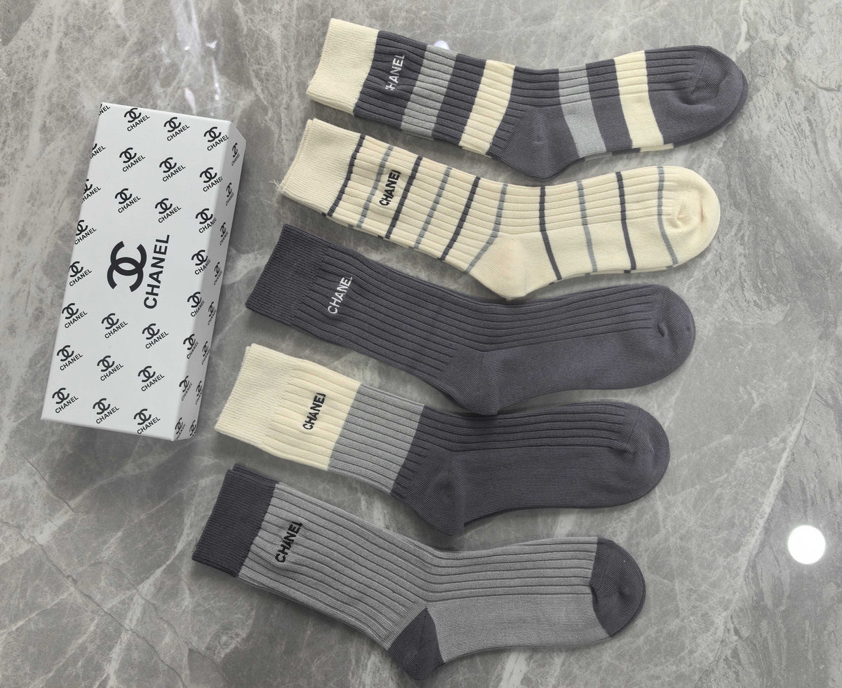 Chanel Cotton Short Socks - 5-Pair Pack