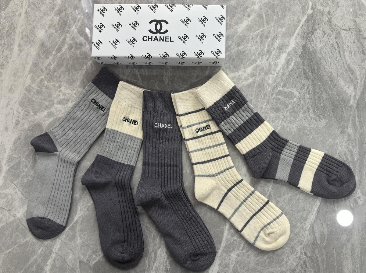 Chanel Cotton Short Socks - 5-Pair Pack