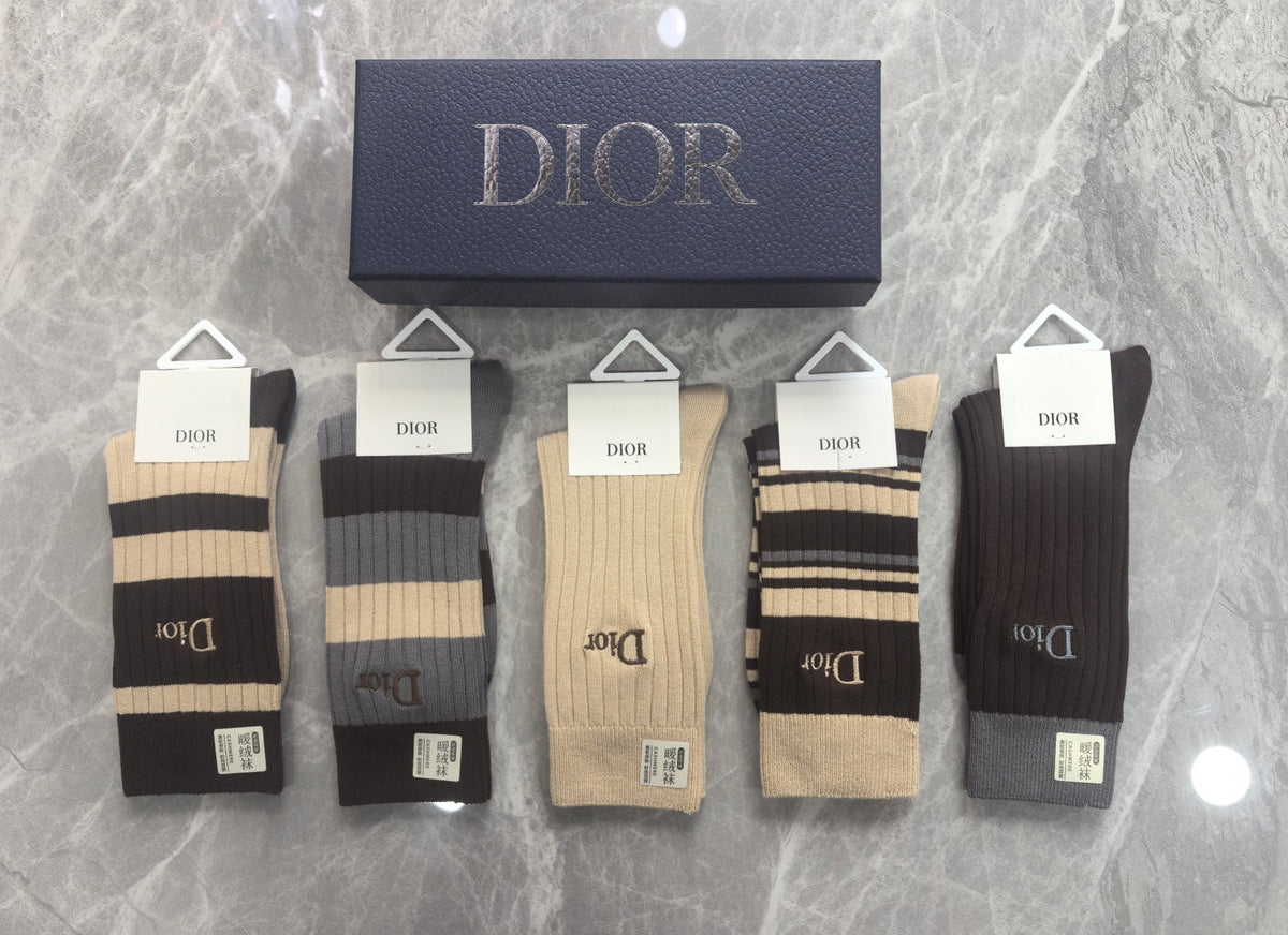 Dior Cotton Short Socks - 5-Pair Pack