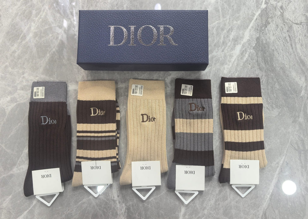 Dior Cotton Short Socks - 5-Pair Pack