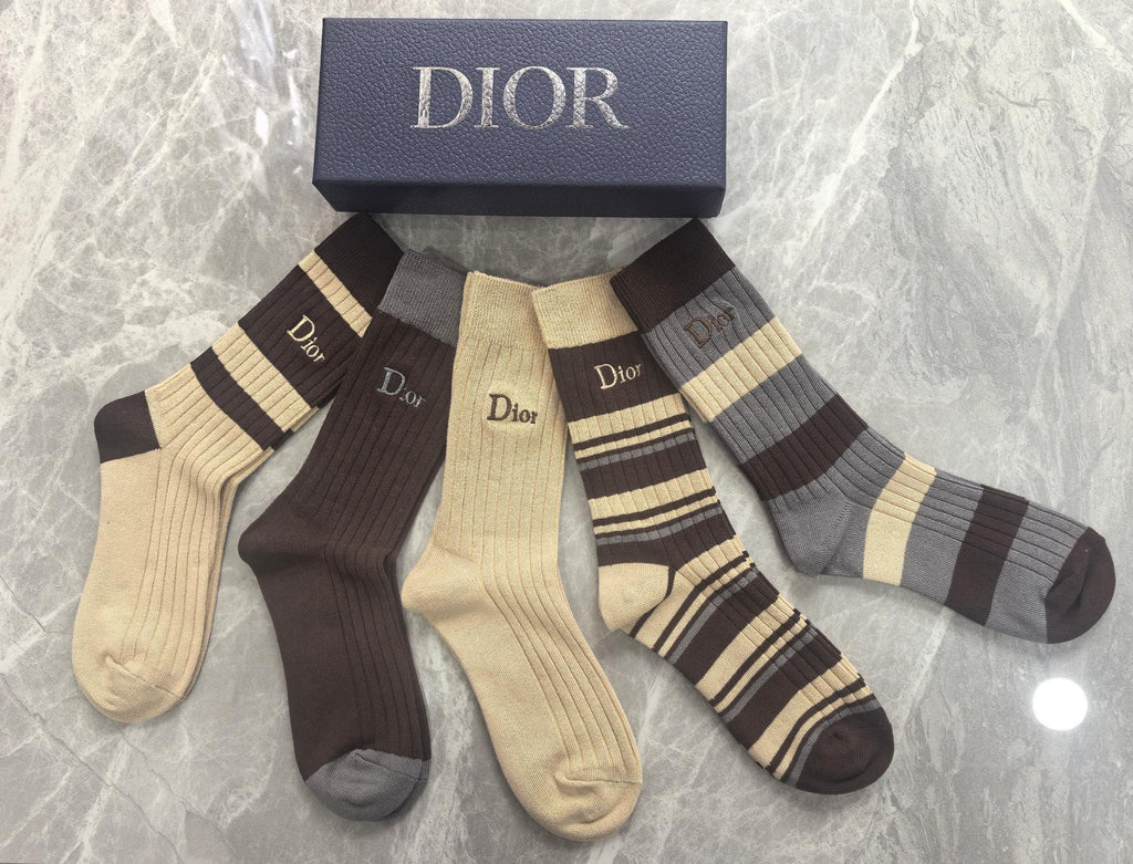 Dior Cotton Short Socks - 5-Pair Pack