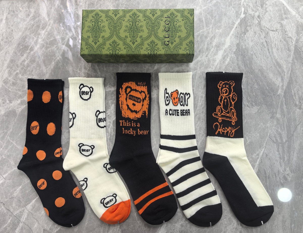 Gucci Cotton Crew Socks - 5-Pair Pack