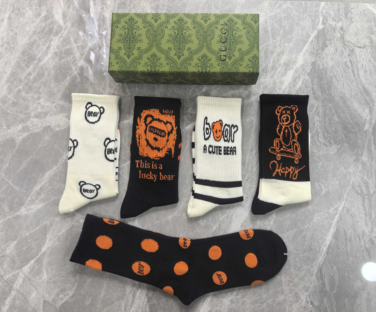 Gucci Cotton Crew Socks - 5-Pair Pack