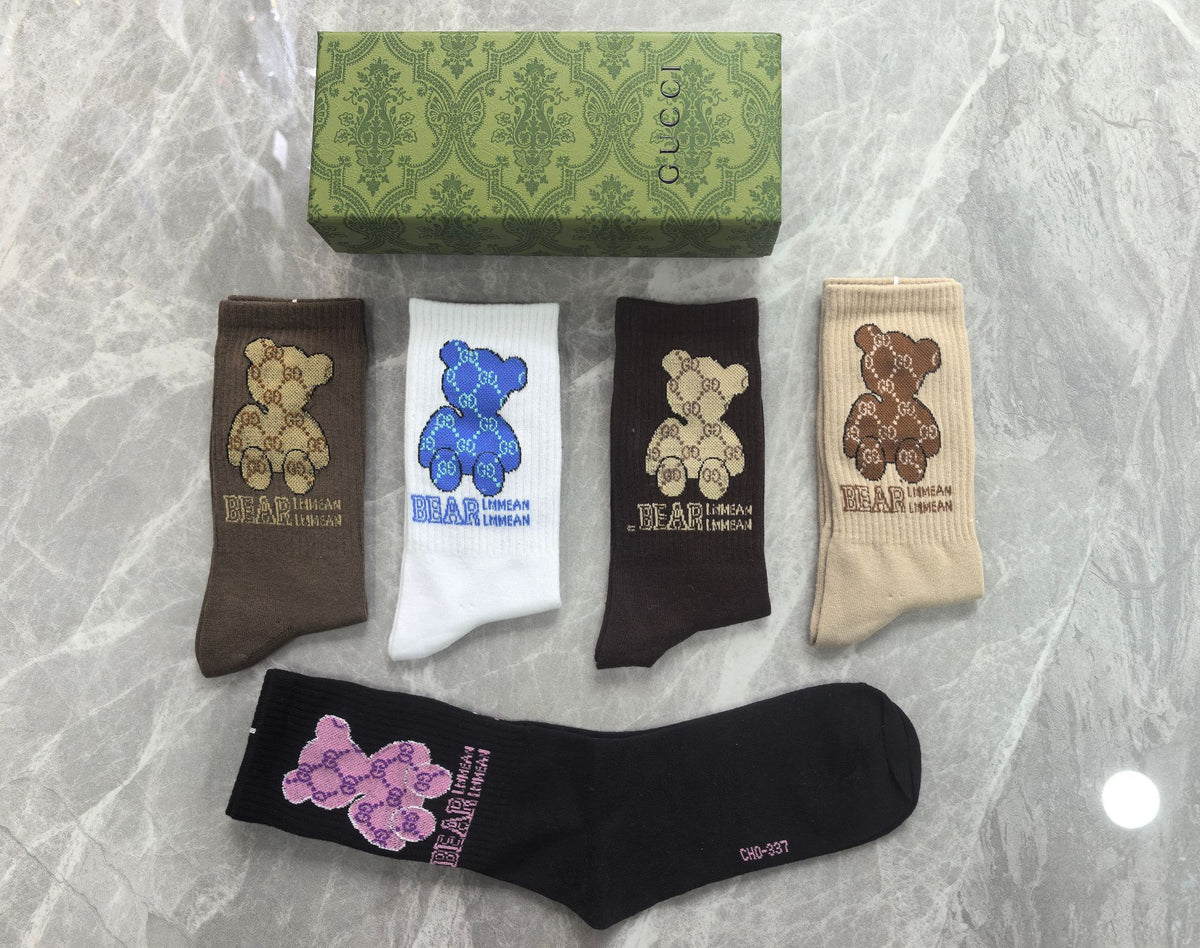 Gucci Cotton Crew Socks - 5-Pair Pack