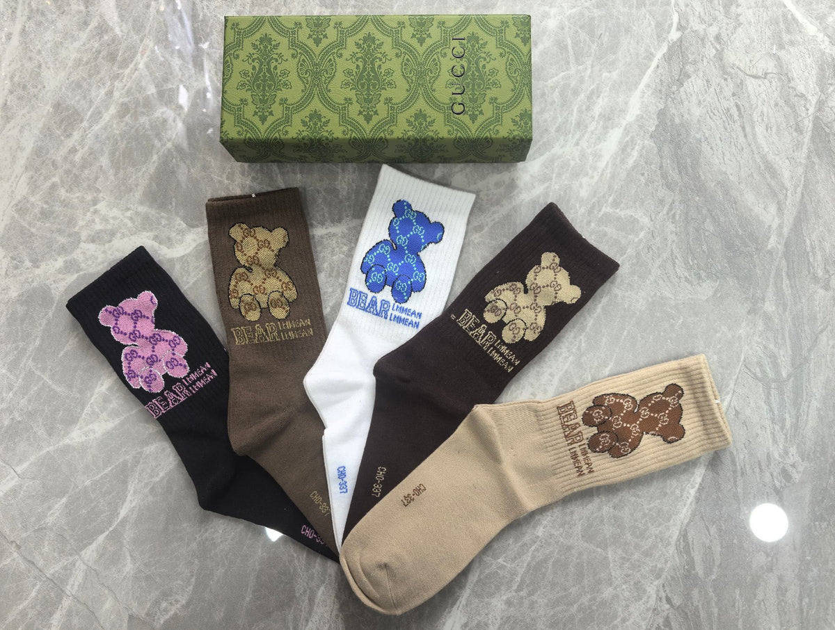 Gucci Cotton Crew Socks - 5-Pair Pack