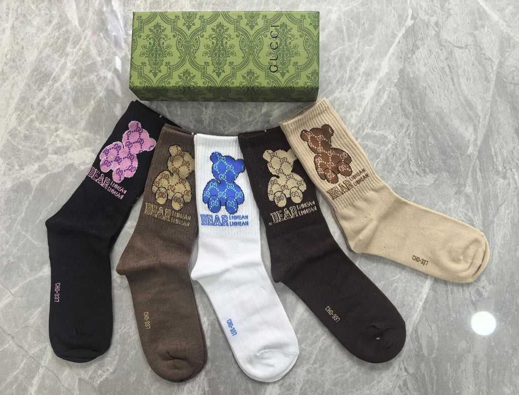 Gucci Cotton Crew Socks - 5-Pair Pack