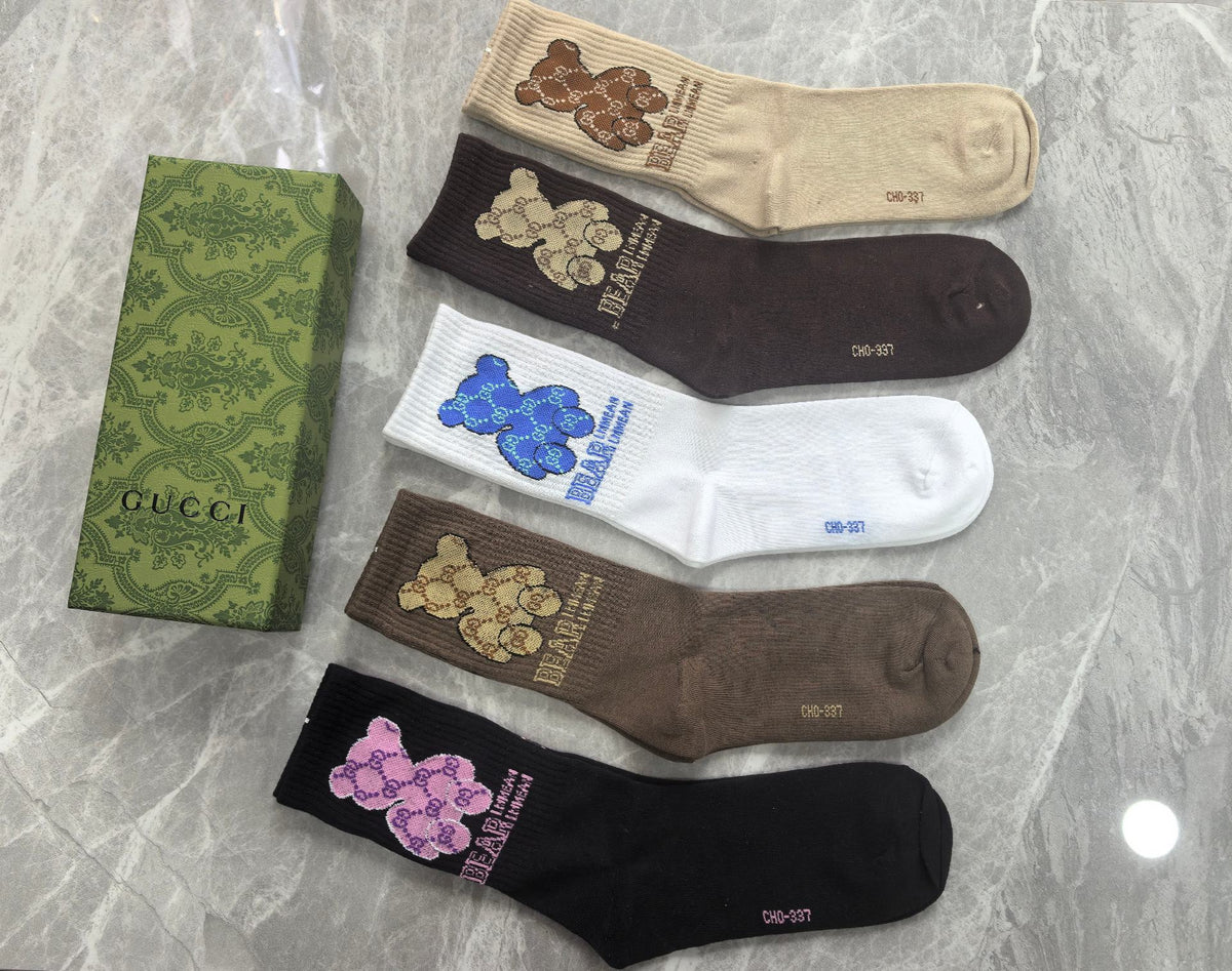 Gucci Cotton Crew Socks - 5-Pair Pack