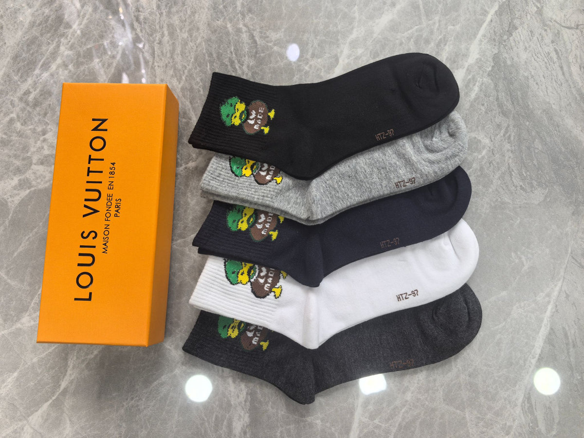 Louis Vuitton Cotton Crew Socks - 5-Pair Pack
