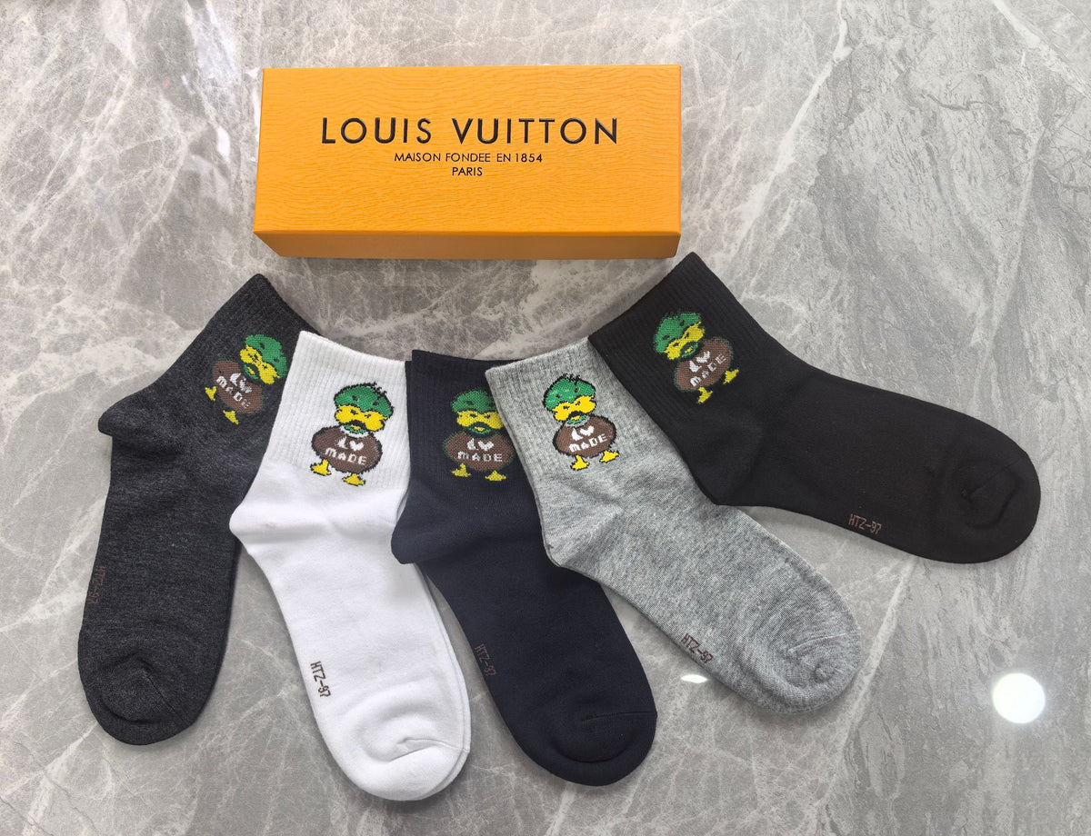 Louis Vuitton Cotton Crew Socks - 5-Pair Pack