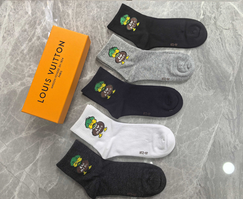 Louis Vuitton Cotton Crew Socks - 5-Pair Pack