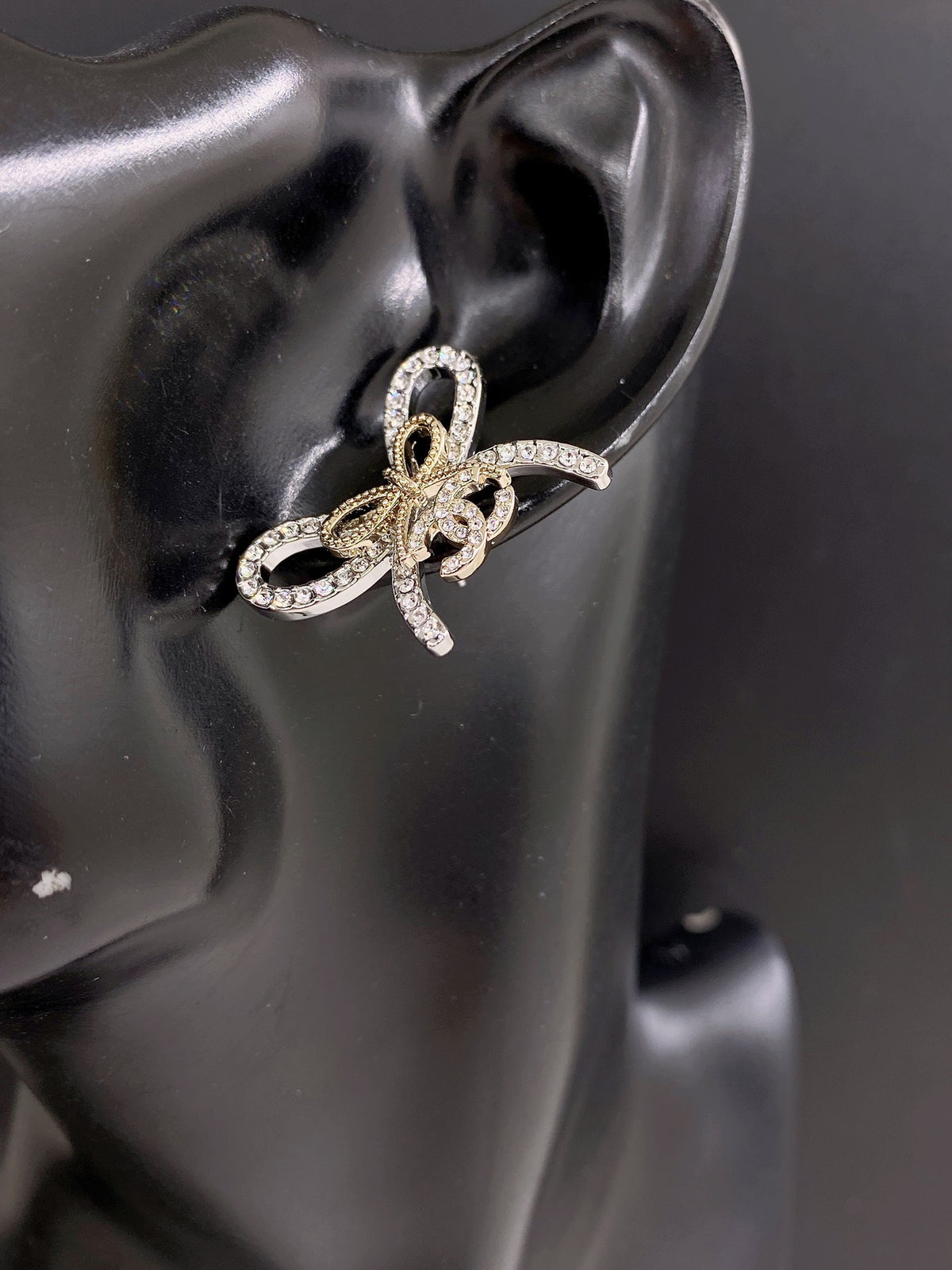Bow Statement Earrings in Gold-Tone front product view