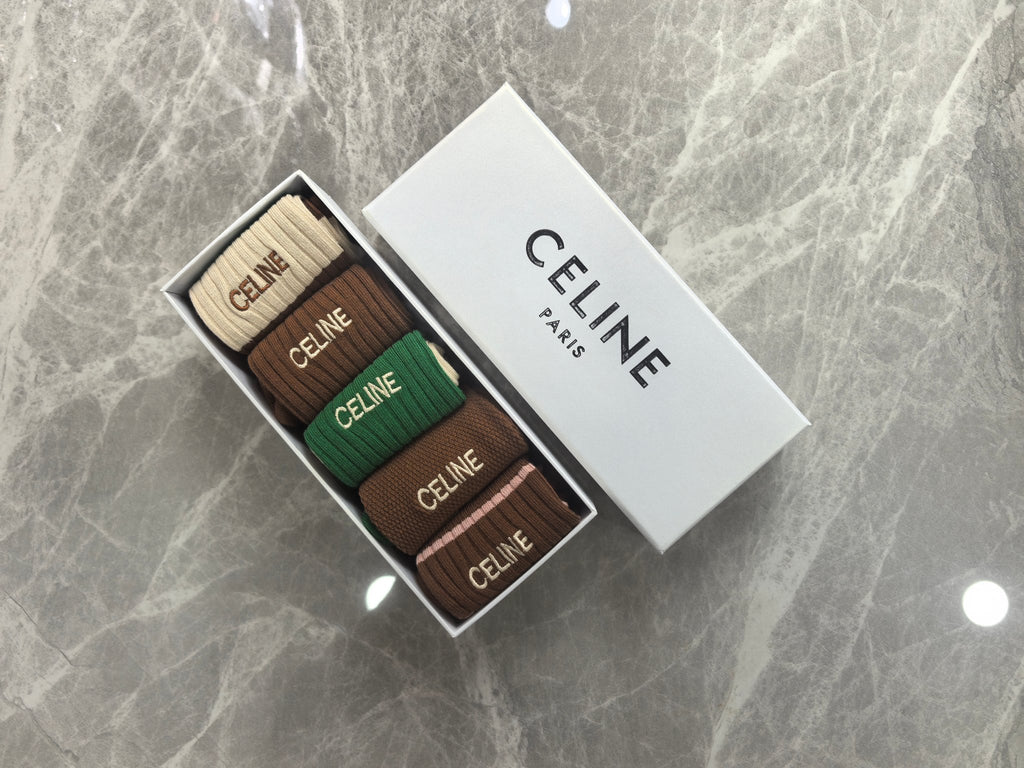 Celine Cotton Short Socks - 5-Pair Pack