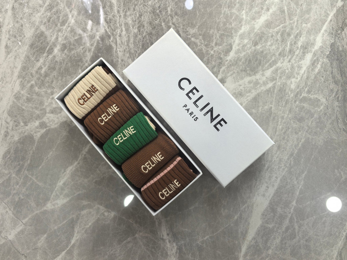 Celine Cotton Short Socks - 5-Pair Pack