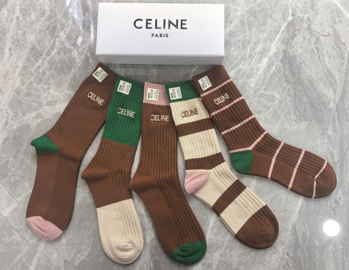 Celine Cotton Short Socks - 5-Pair Pack