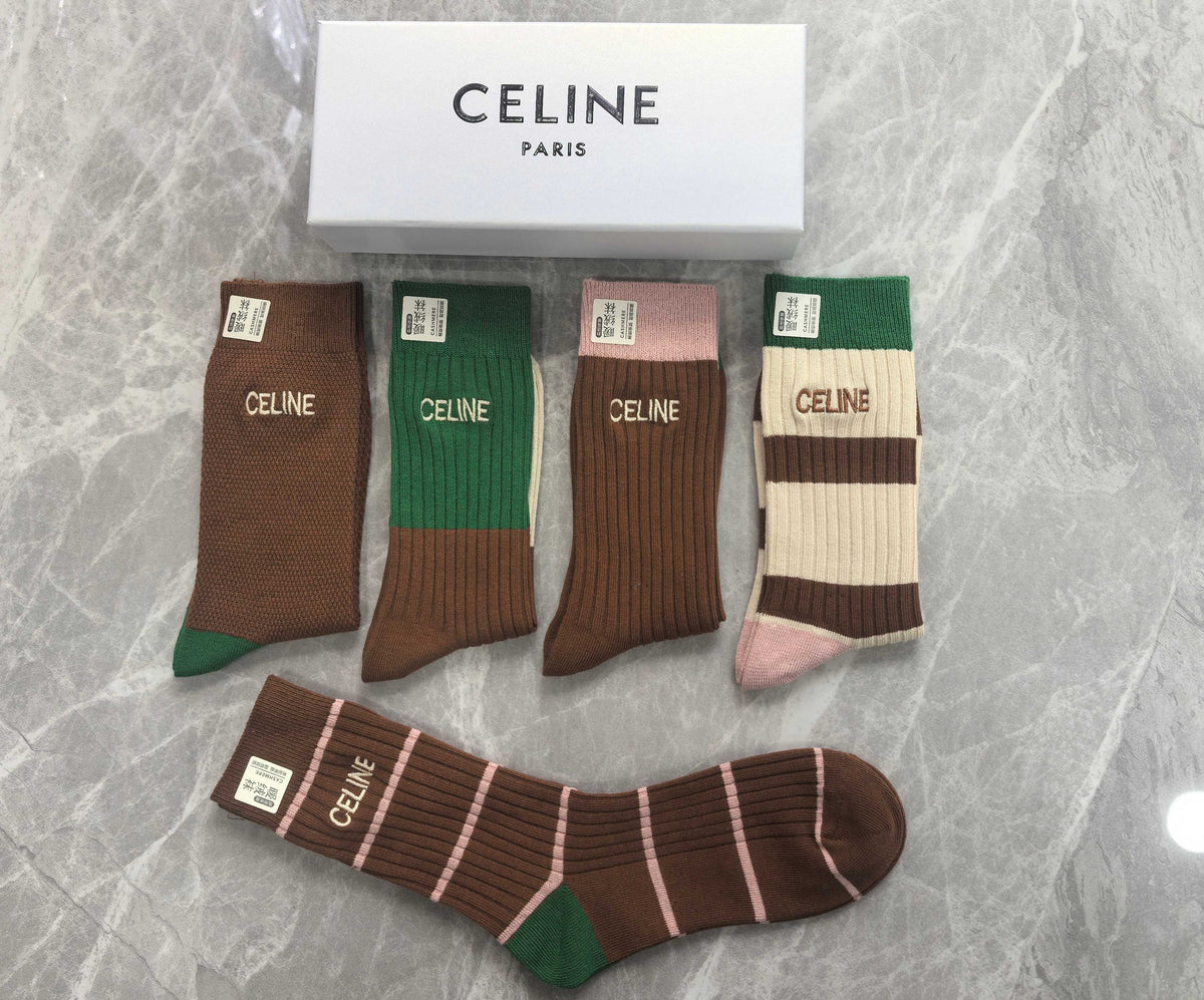 Celine Cotton Short Socks - 5-Pair Pack