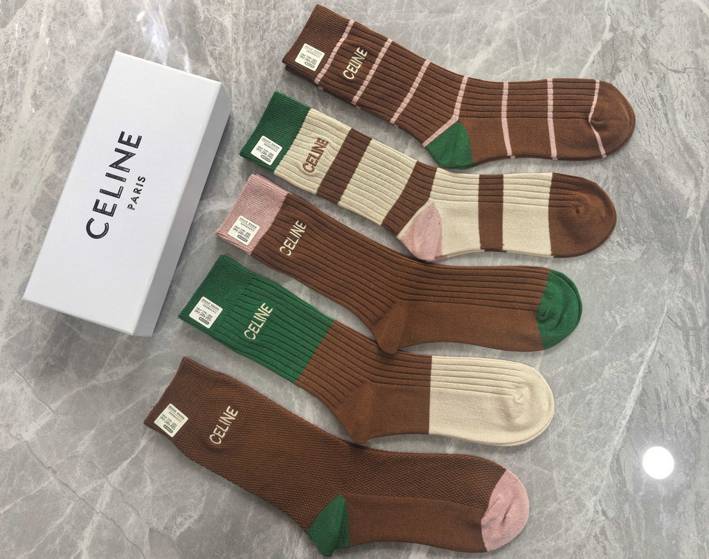 Celine Cotton Short Socks - 5-Pair Pack