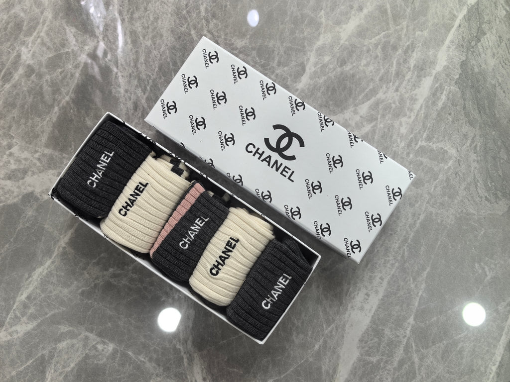 Chanel Cotton Short Socks - 5-Pair Pack