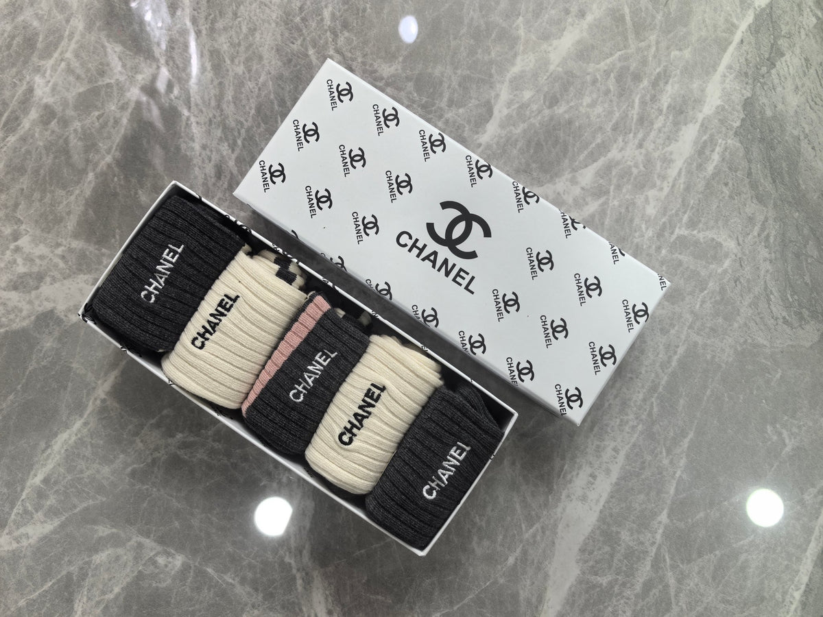 Chanel Cotton Short Socks - 5-Pair Pack