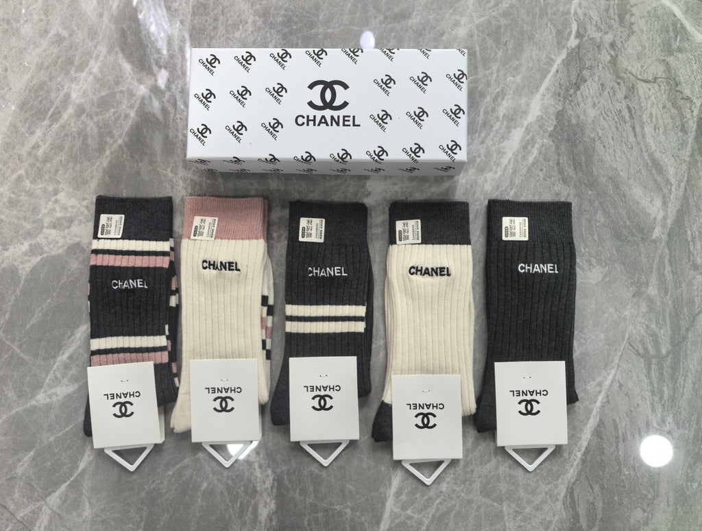 Chanel Cotton Short Socks - 5-Pair Pack