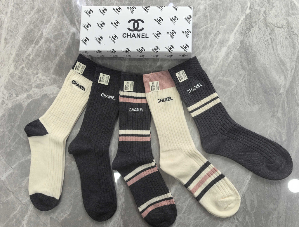 Chanel Cotton Short Socks - 5-Pair Pack