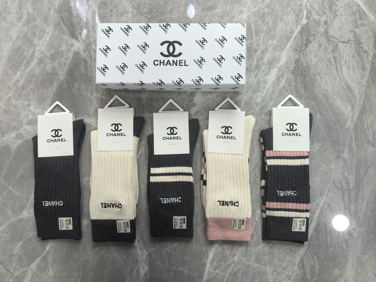 Chanel Cotton Short Socks - 5-Pair Pack